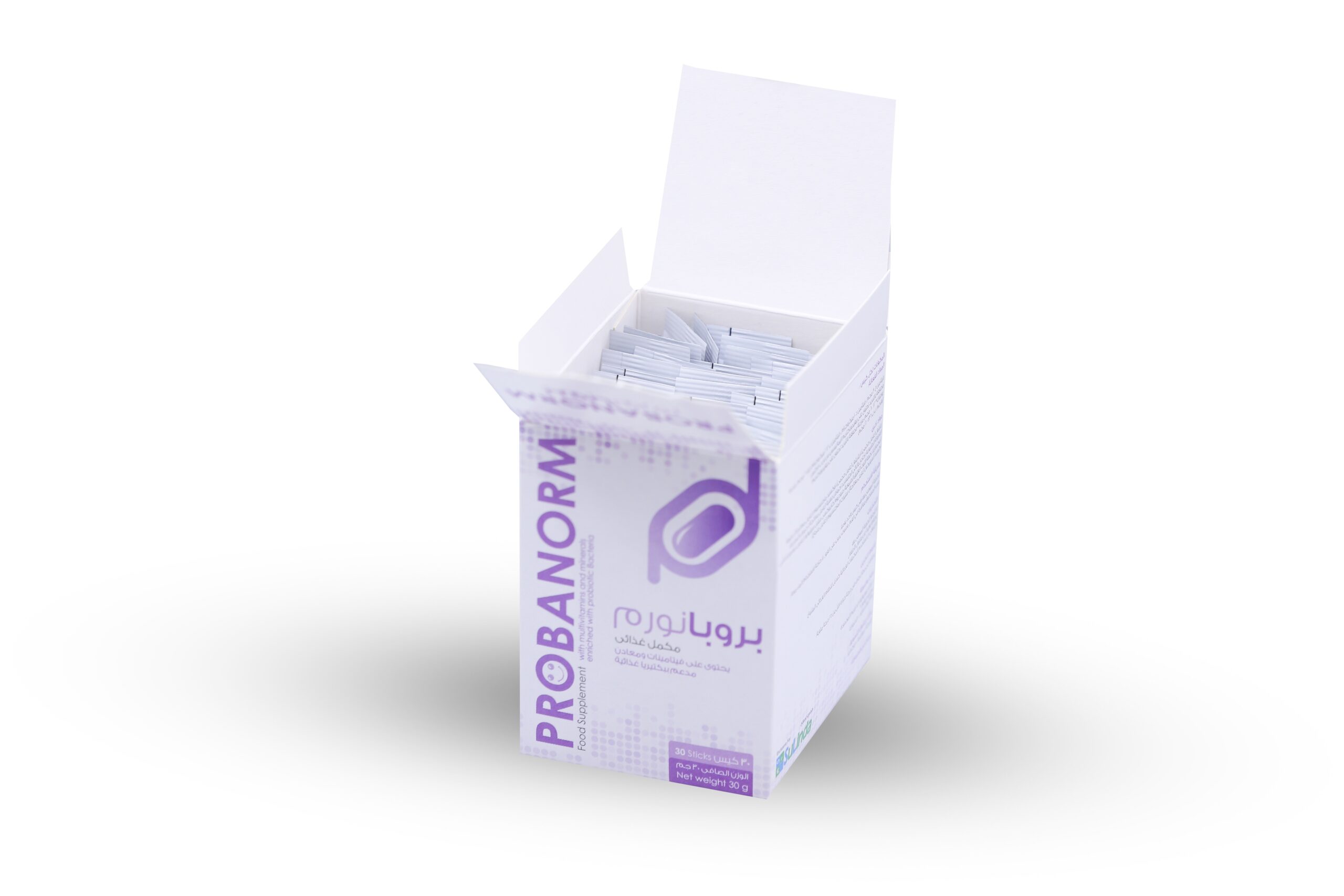 بروبانورم – بروبيوتيك مع فيتامينات C وD وB12 وزنك – بنكهة الفراولة – 30 كيس - الصورة 2